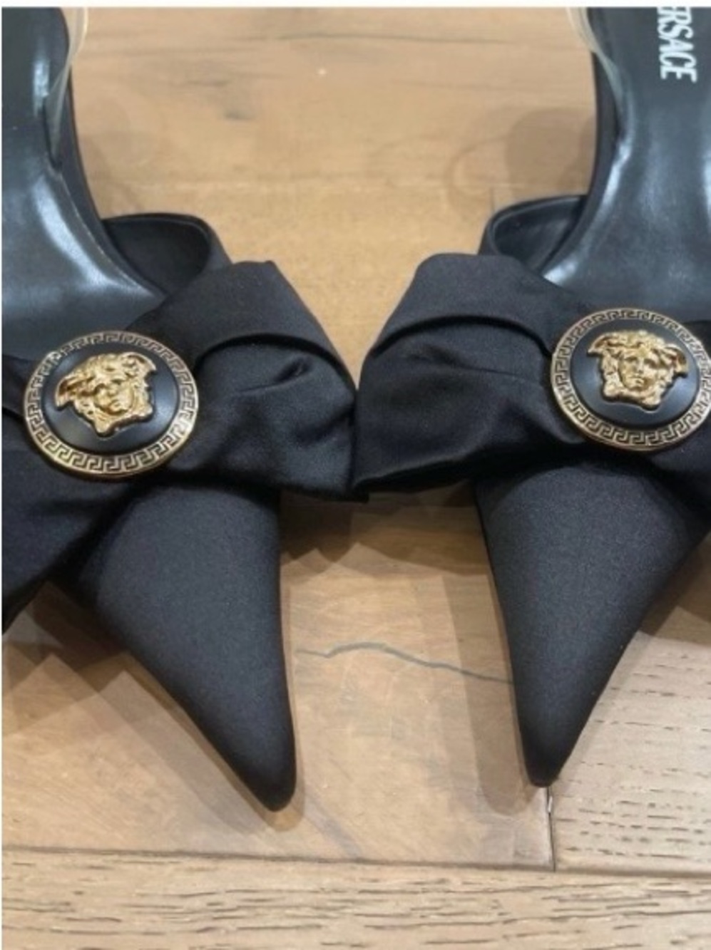 Versace Gianni Ribbon slingback